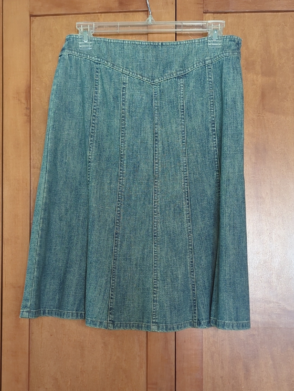 New Sigrid Olsen Blue Denim A-Line Panel Skirt 2